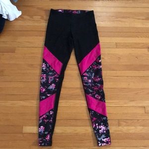 champion pink and black leggings